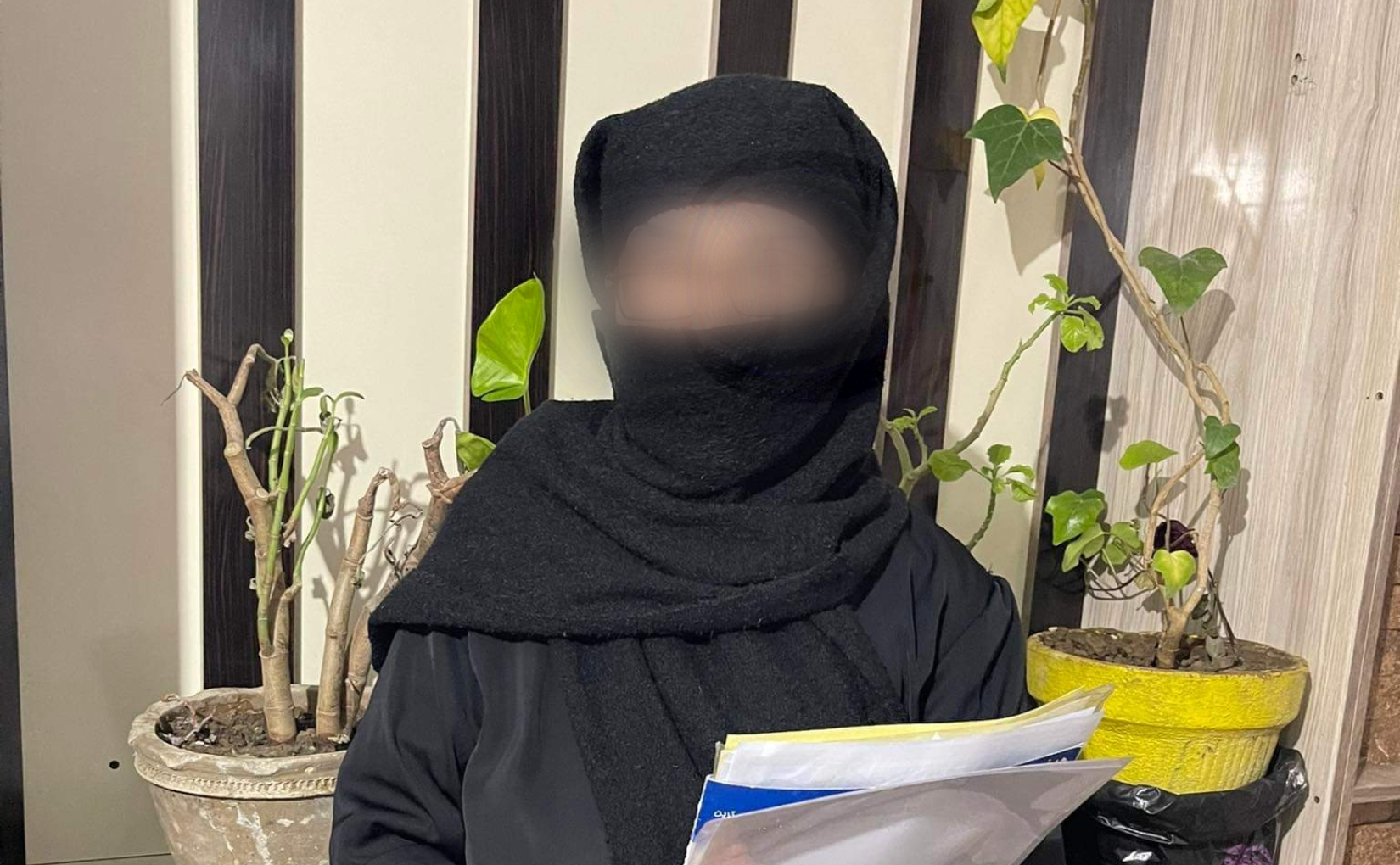 Karima* on her last day at university before the Taliban takeover