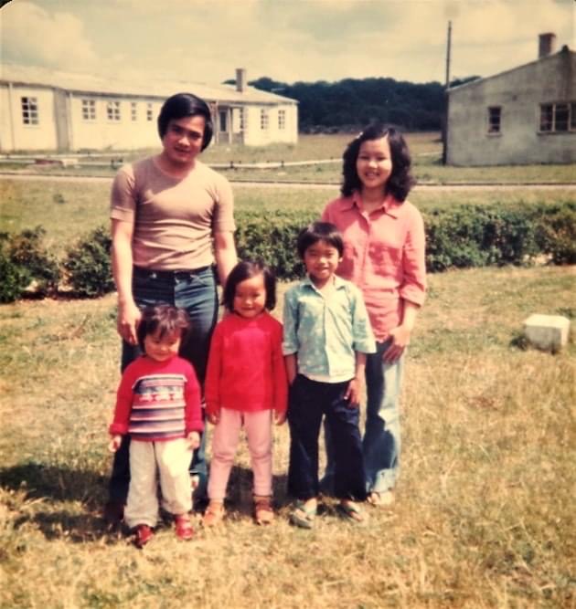 The Ung family in the Sopley refugee camp